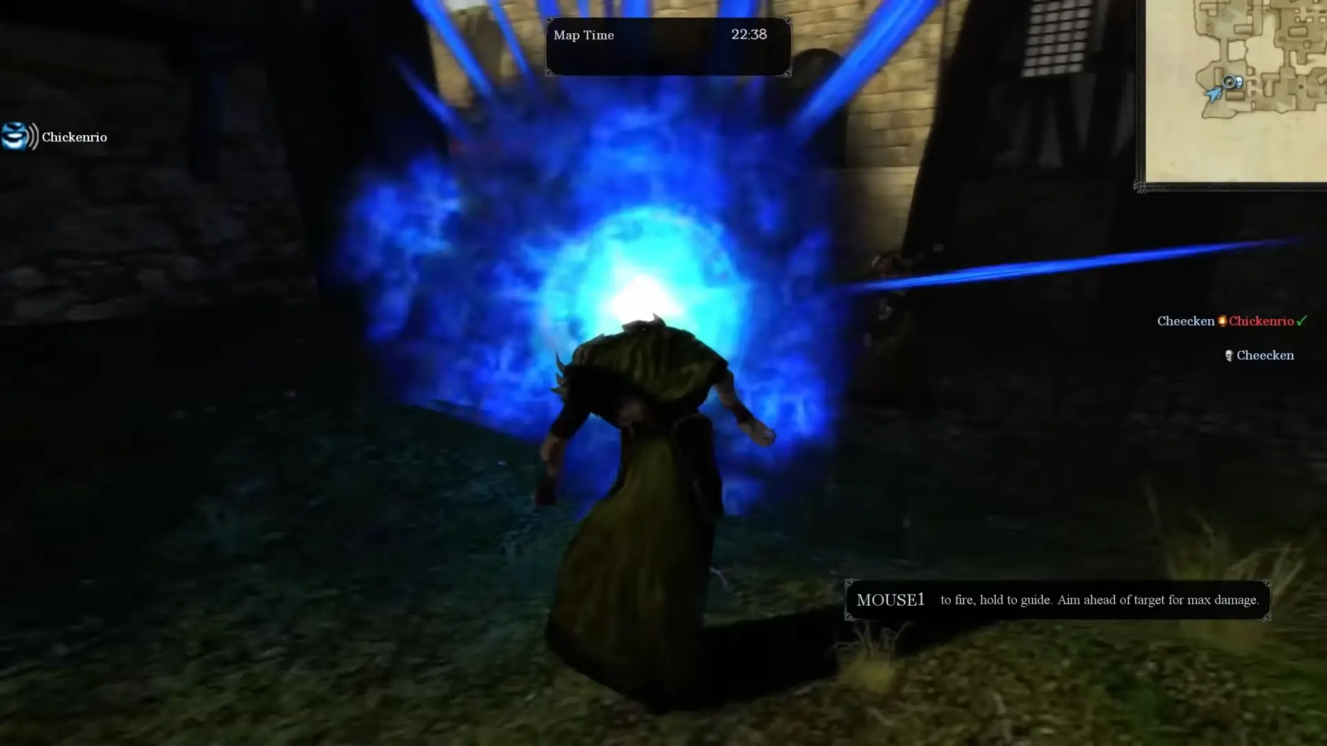 a powerful explosion takes out the player