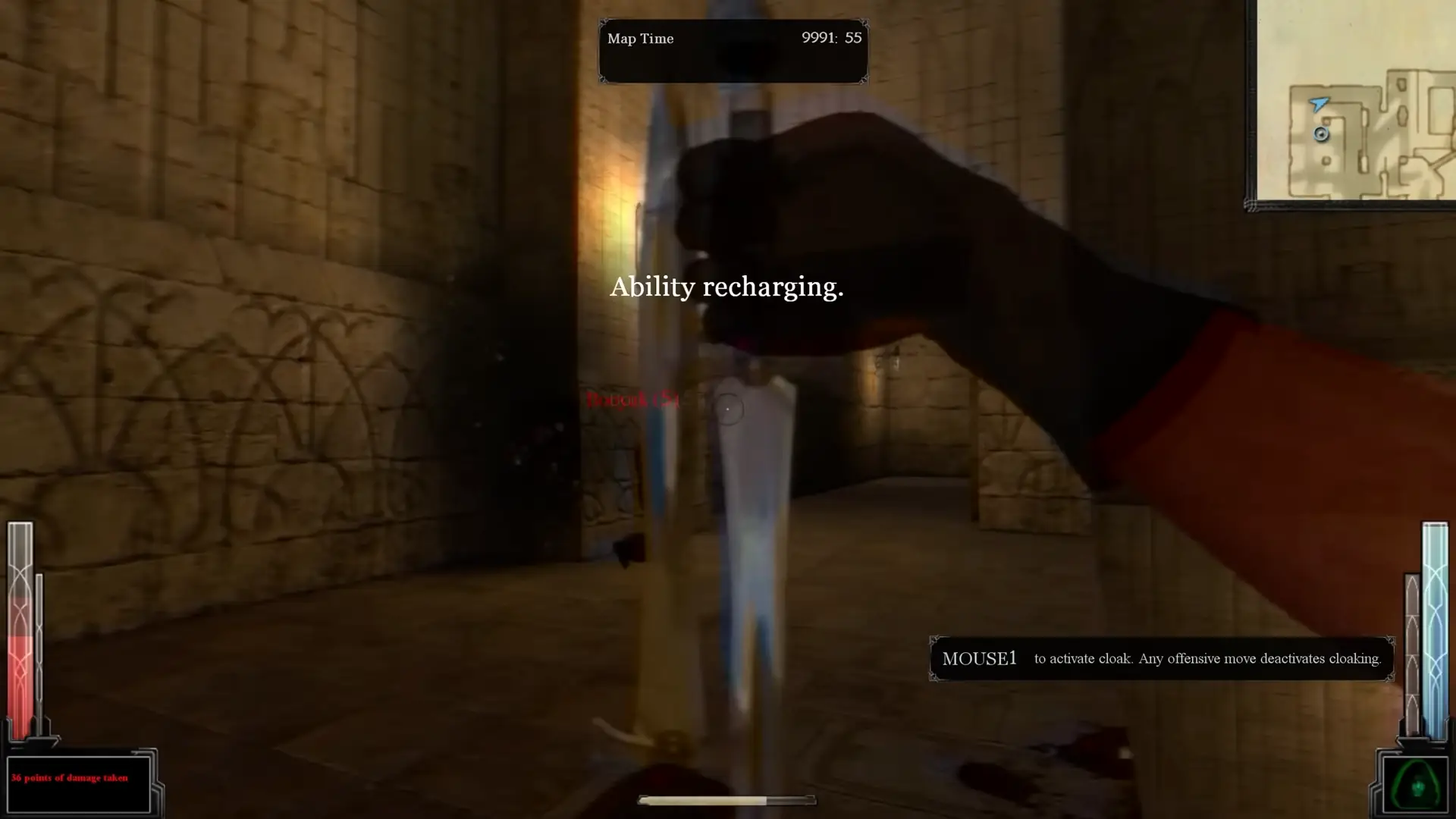 the player brings theri daggers together to turn invisible