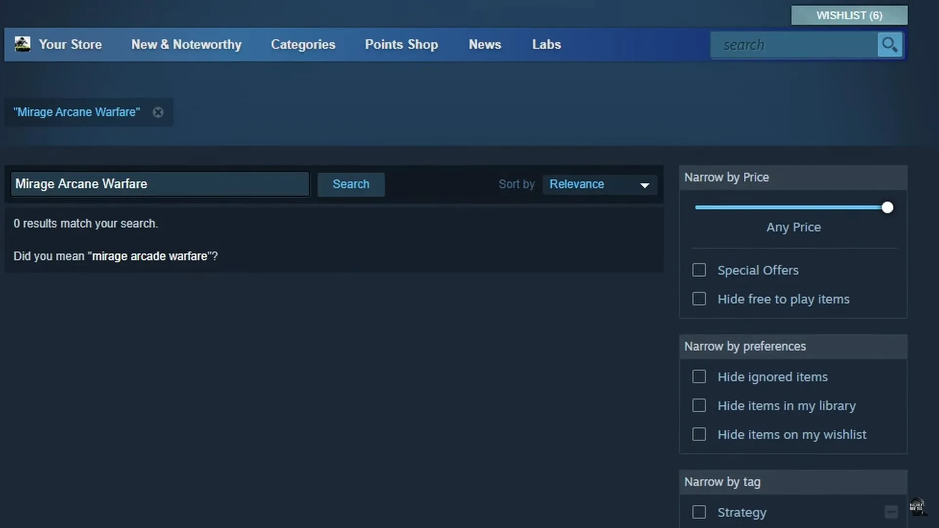 Mirage Arcane Warfare not in Steam Store