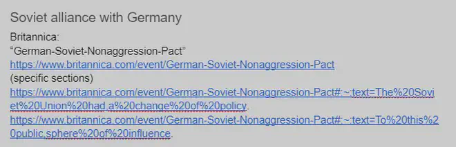 An example of “specific section” formatting.