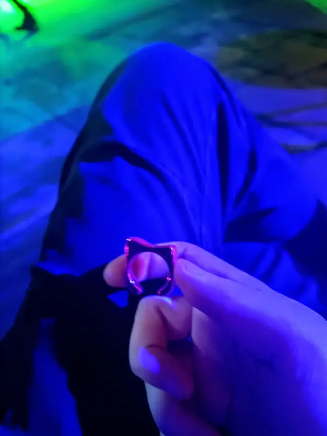 My proudly worn pink ring