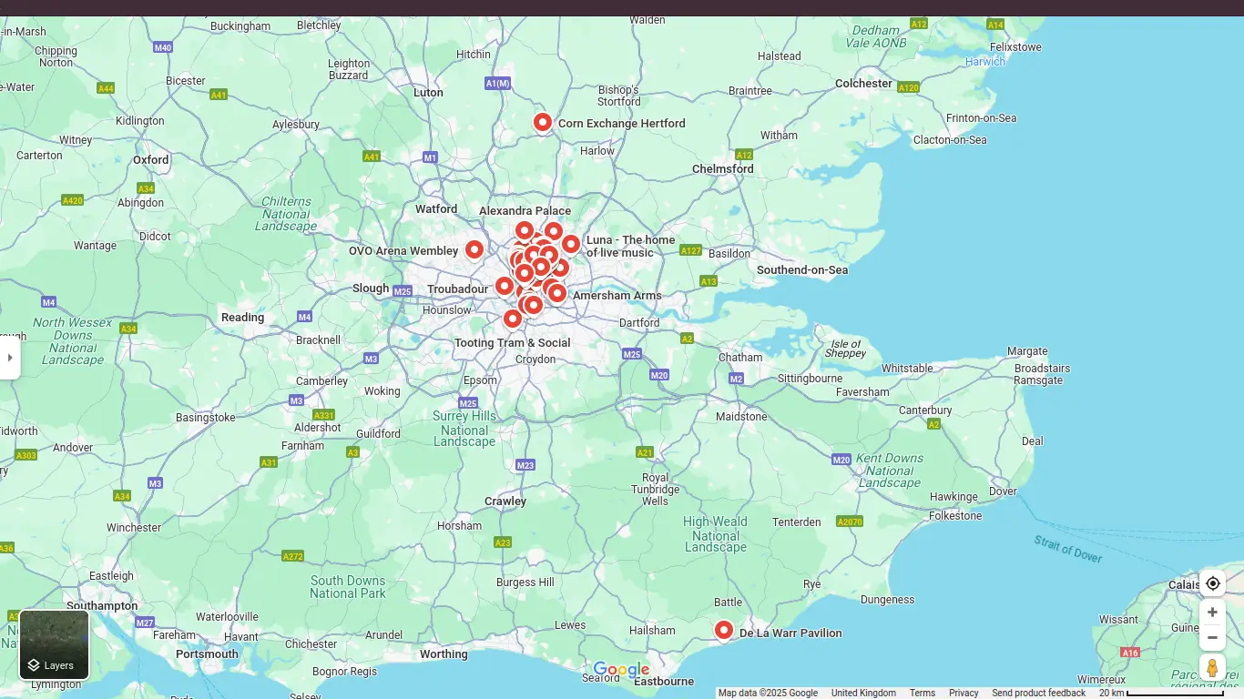 A map with blips showing where Elwood has been