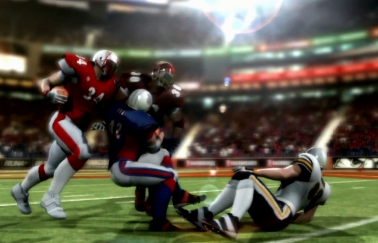 American Football characters smashing into each other in Backbreaker