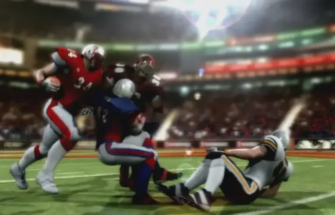 American Football characters smashing into each other in Backbreaker