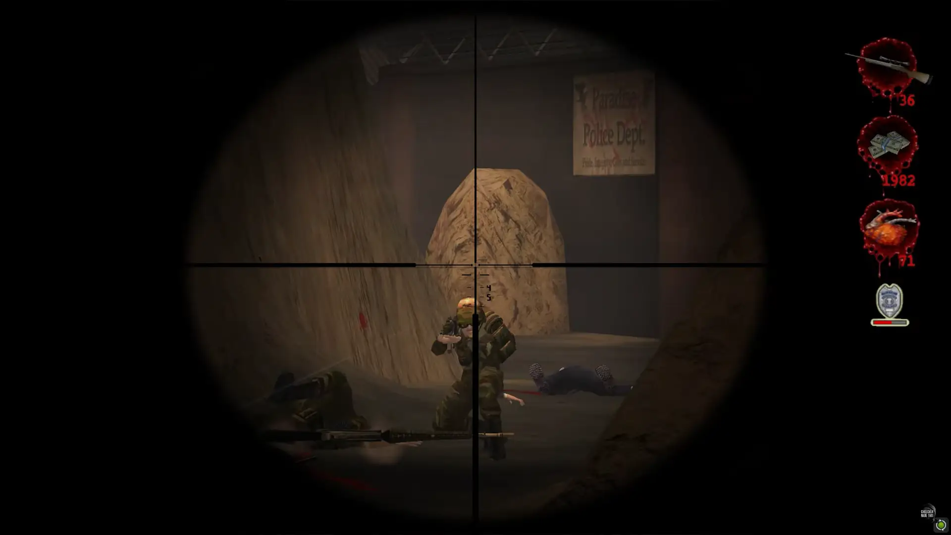 Aiming down a scope in Postal 2
