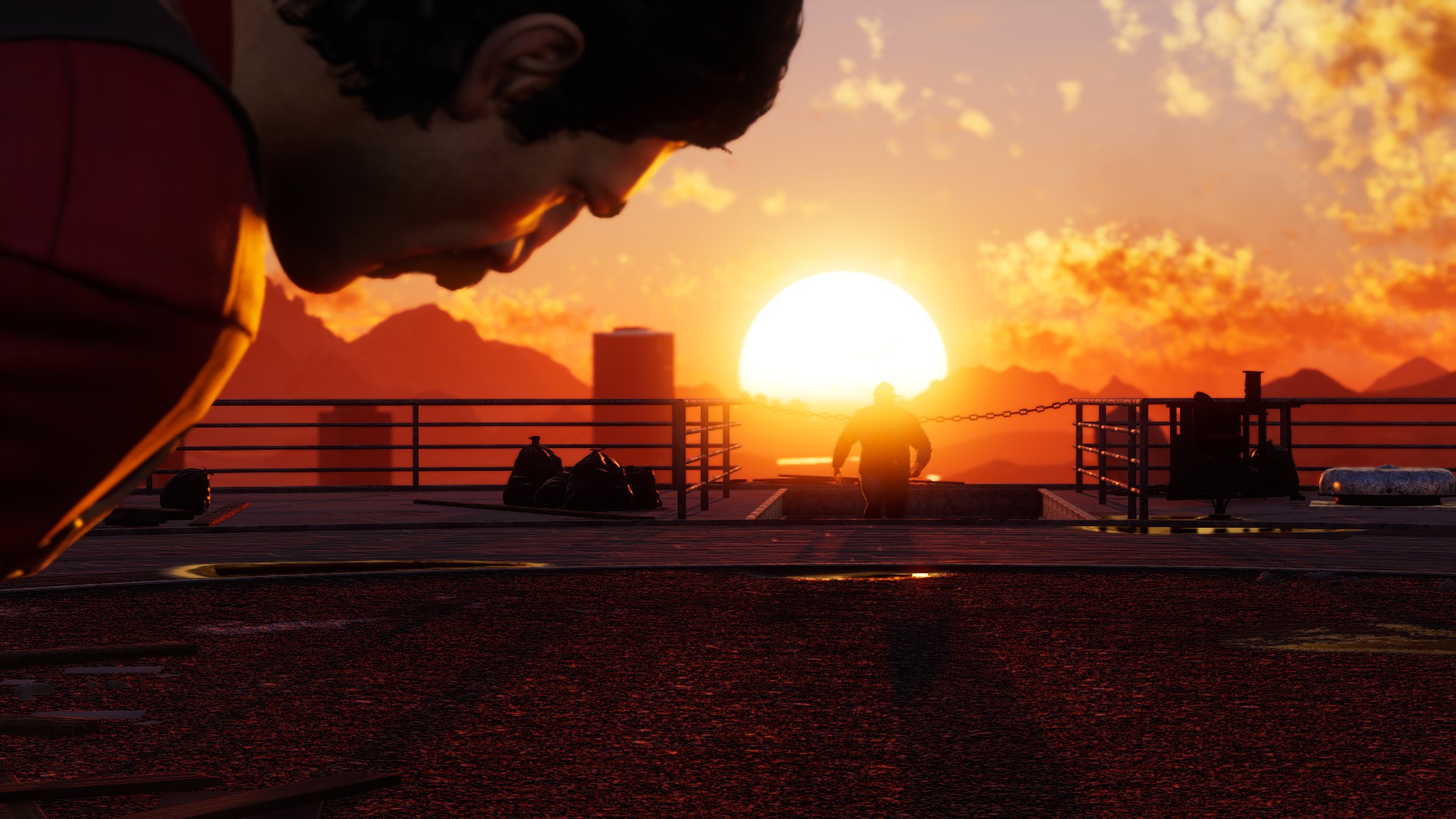 Image: The boss confronts the Nahuali on a rooftop at sunset