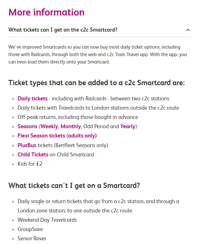 Informational pages on ticket eligibility.