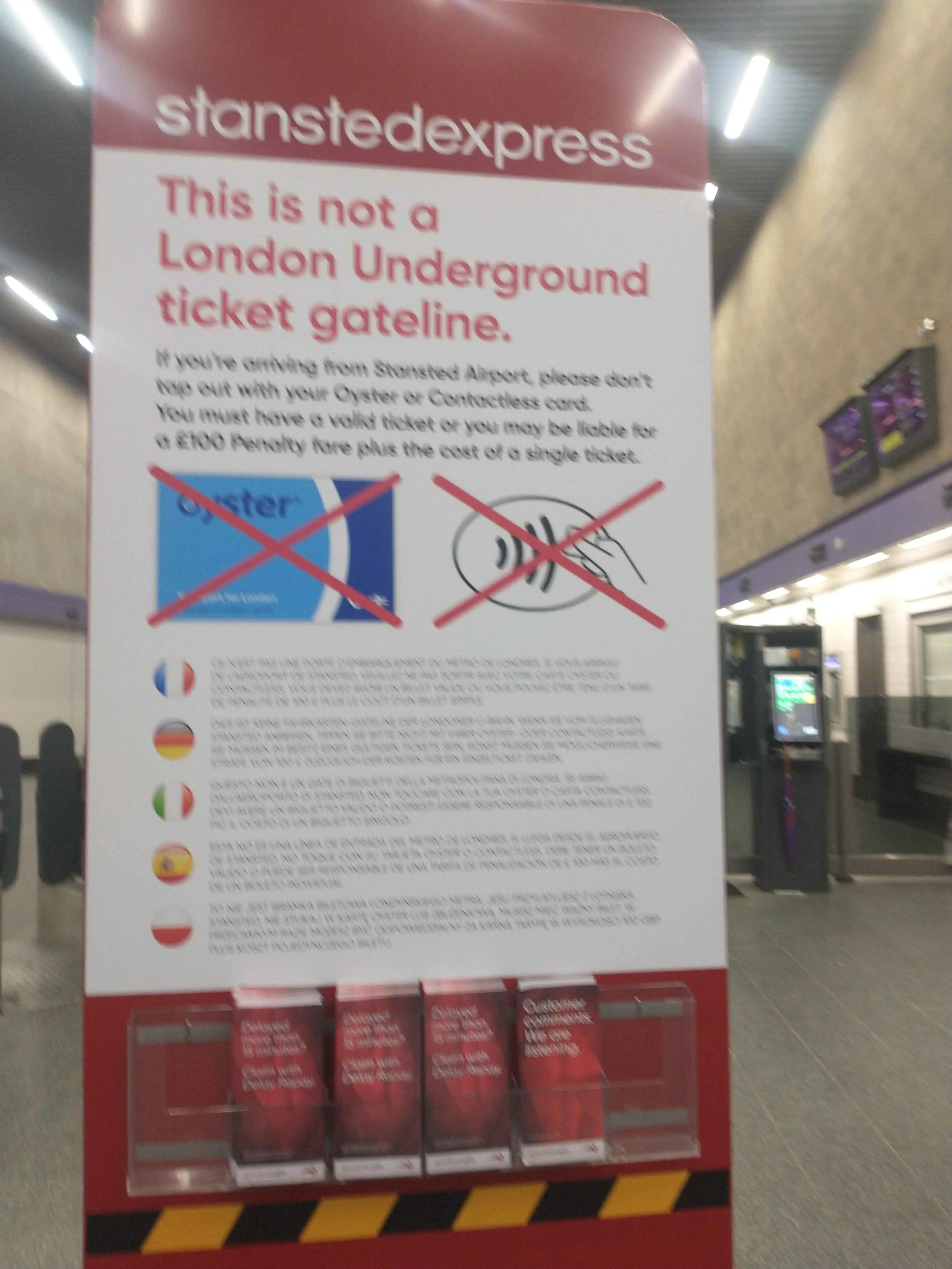 Stanstedexpress disallowing Oyster cards.