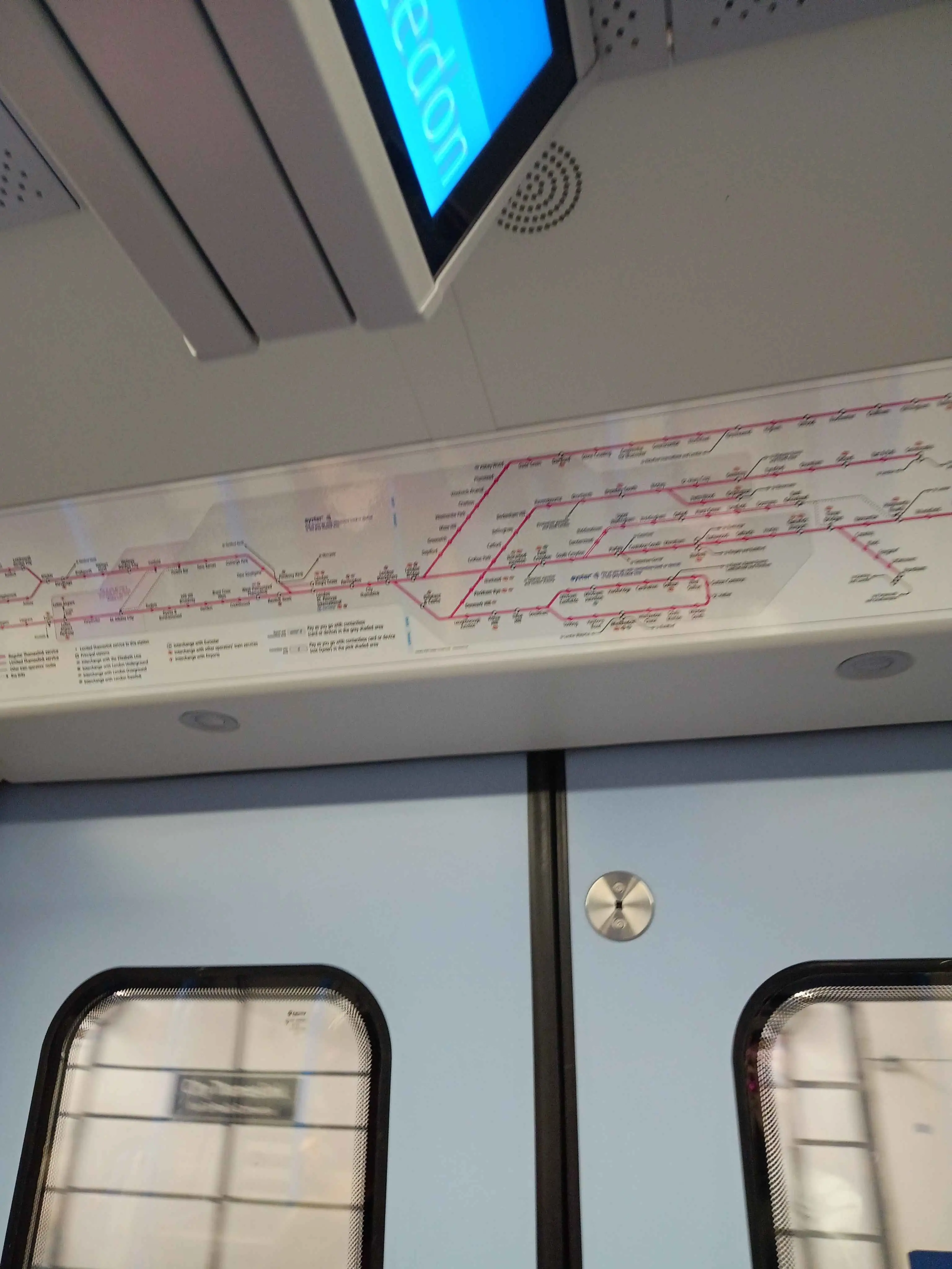 Southeastern Network maps in a train.