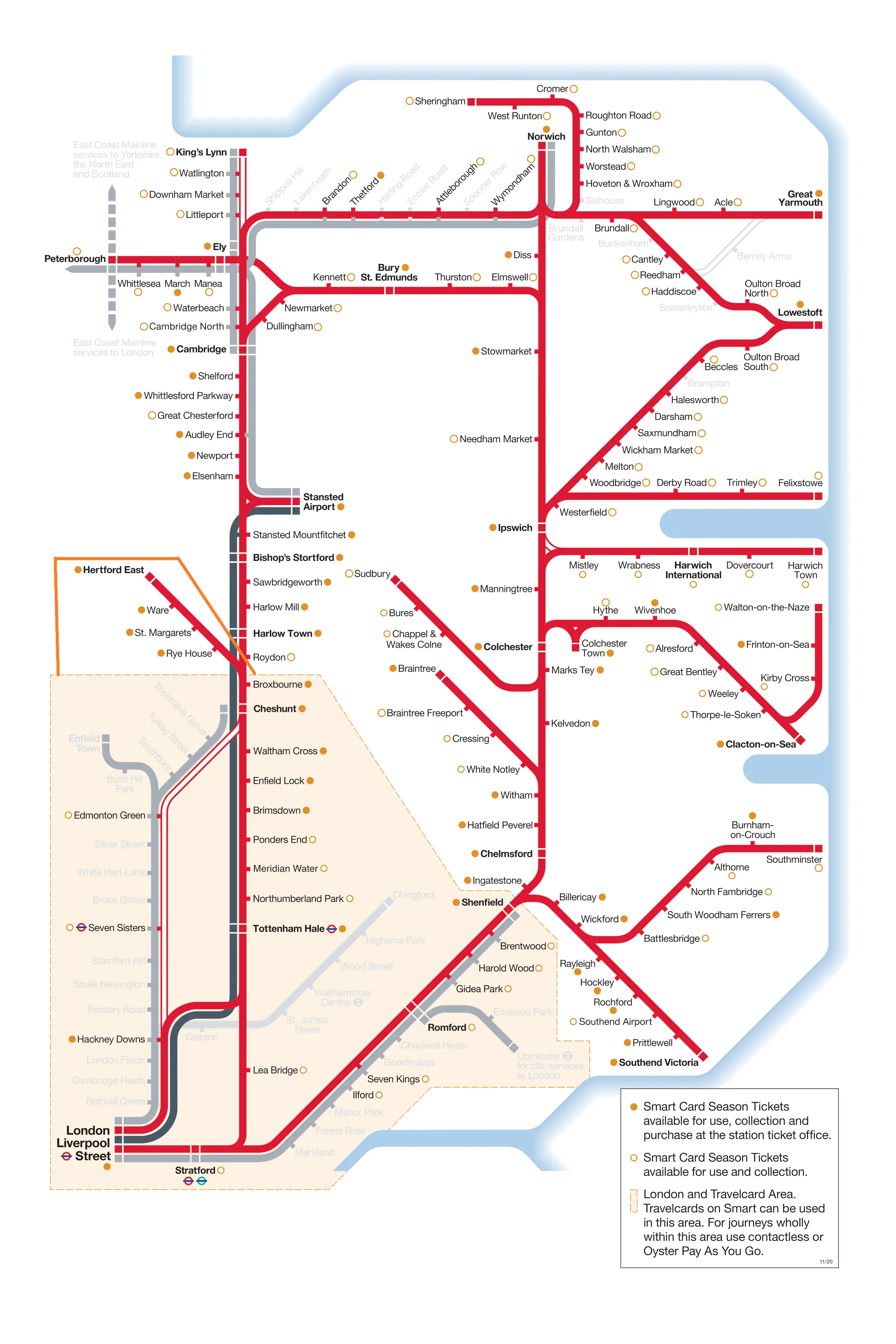 Digital train line maps.