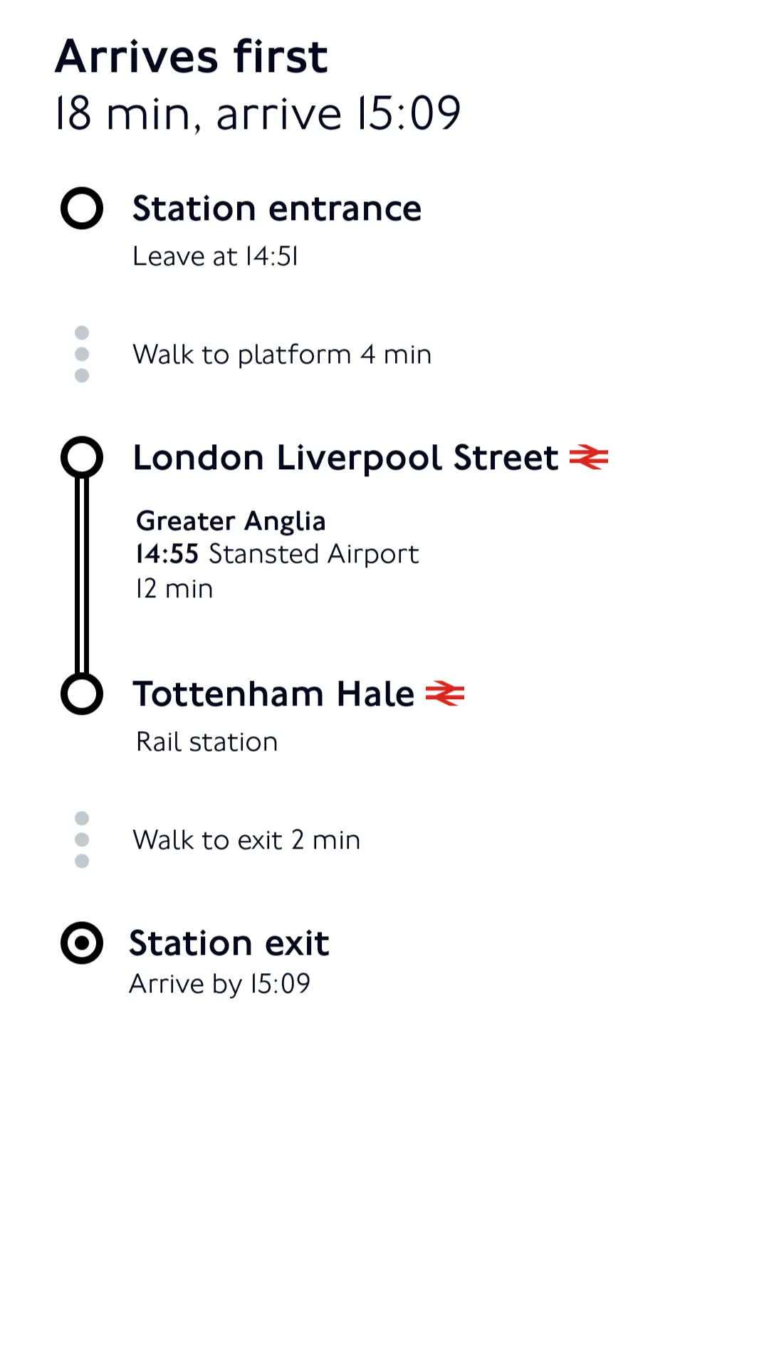 Comparing arrival times.