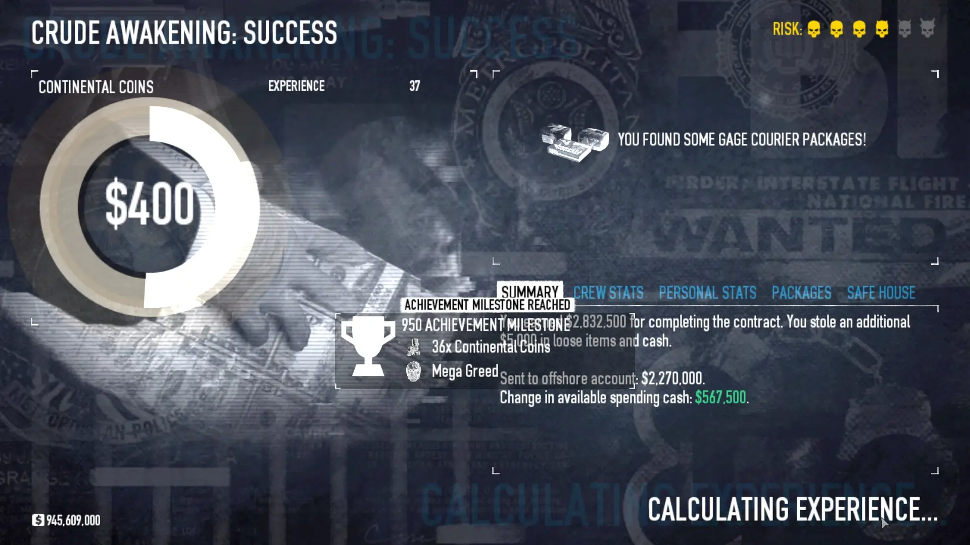 The Menus of Payday 2