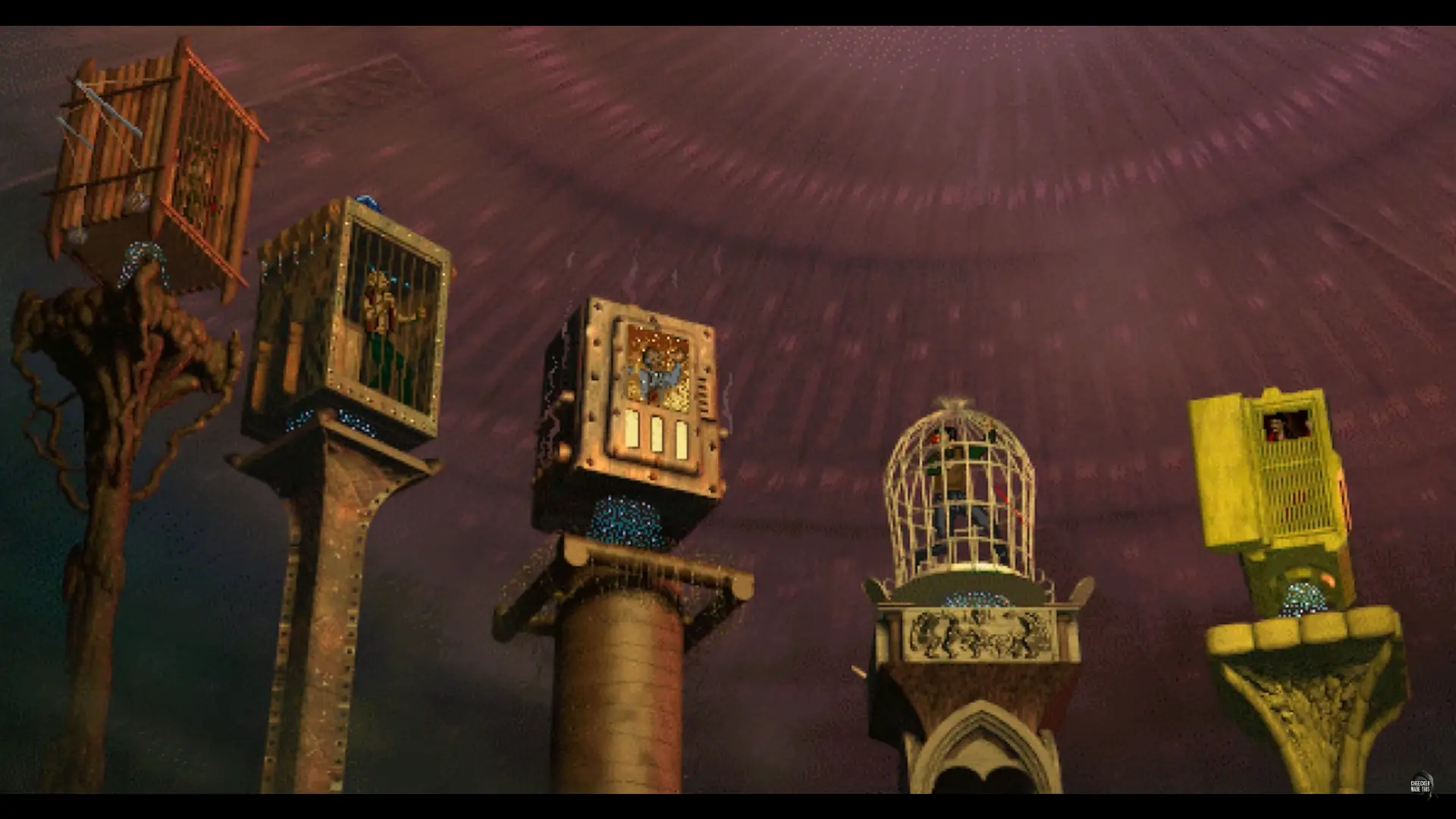 The protagonists of I have no Mouth and I must Scream in torture cages