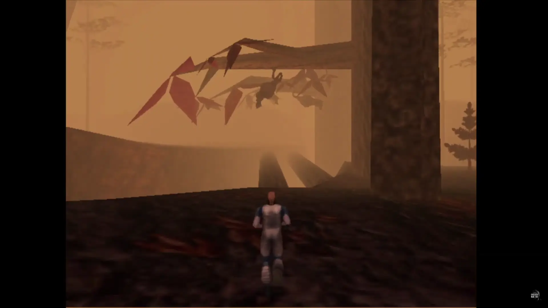 approaching a deadly bridge with carnivorous plants