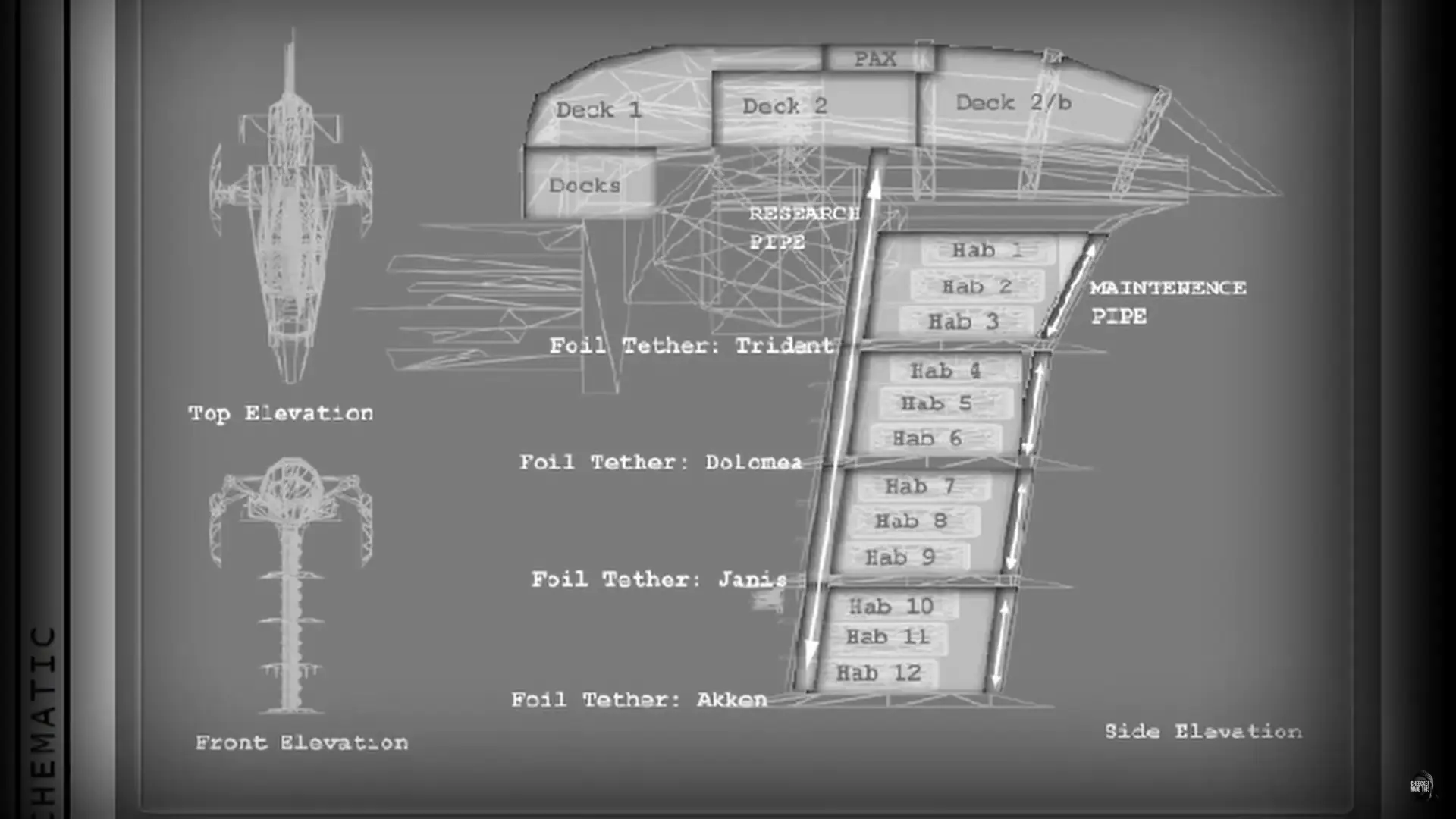 A detailed map of the ship.