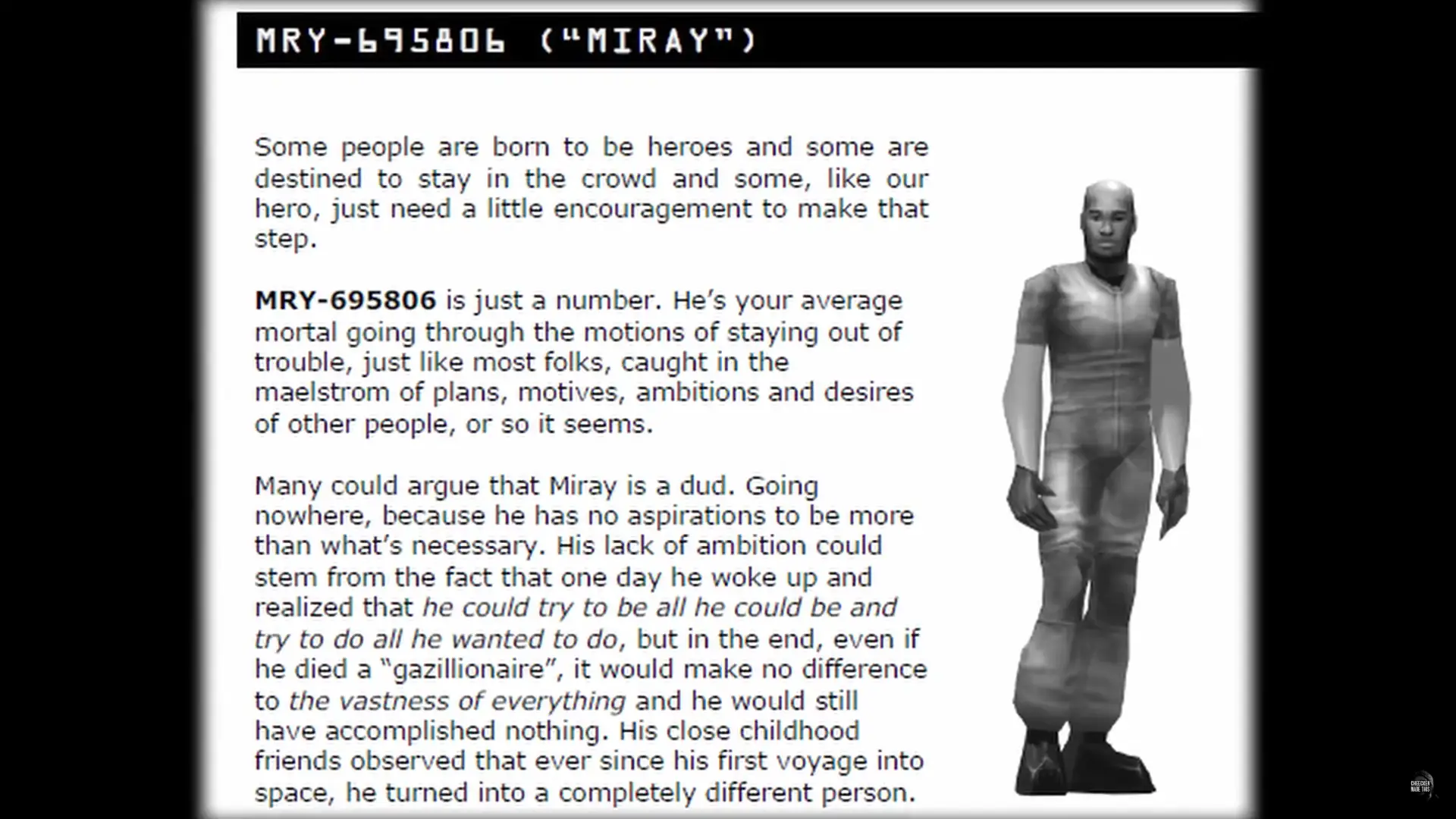 A character description for Miray.