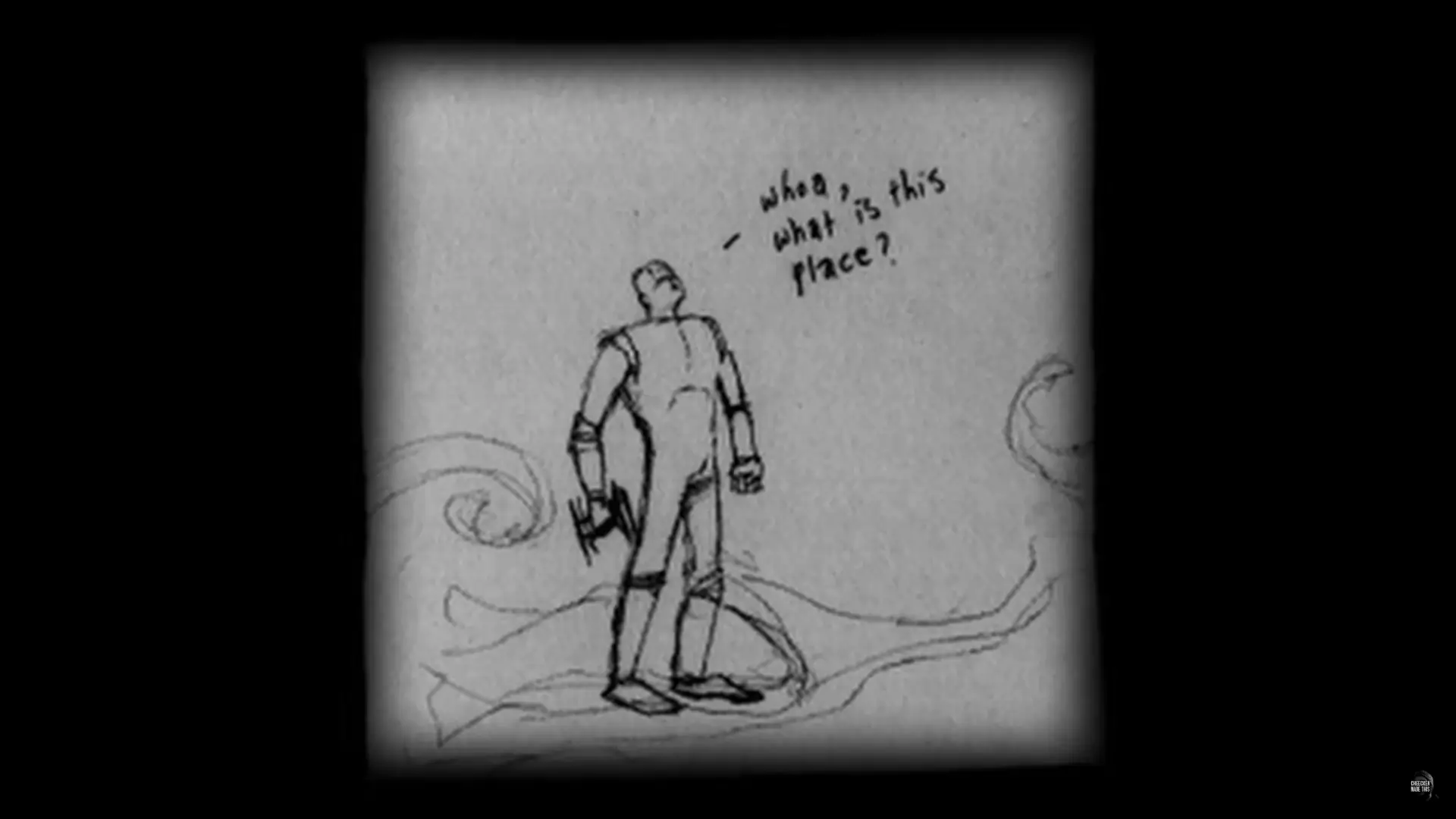 Miray standing on the planet asking 'What is this place?'